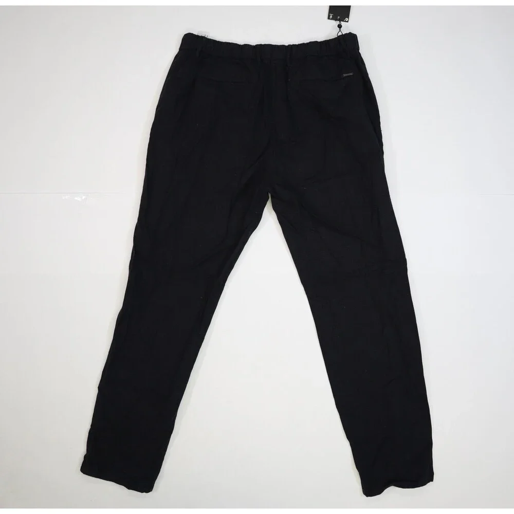 Massimo Dutti Jogger Pants Mens 36x30 Black Elastic Waist Finest Italian Fabric - Picture 5 of 11